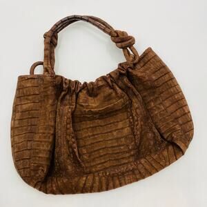 Nancy Gonzalez Crocodile Knotted suede Hobo bag